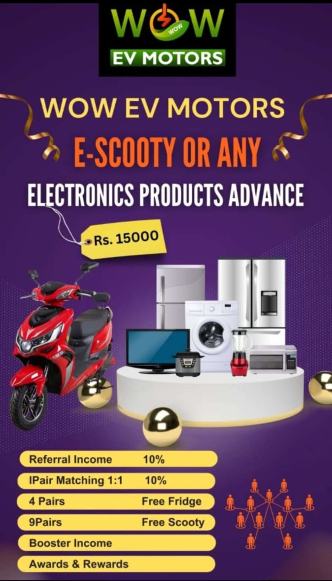 Read more about the article Book An EV.Scooter @15000 and Get Free EV Scooter and Earn 60,000 daily